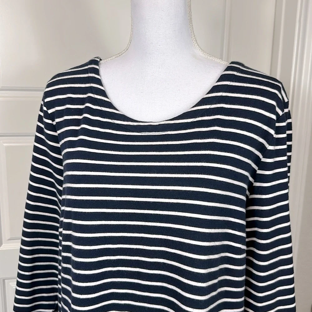 J. Crew Women’s Classic Nautical Striped Cotton Fit & Flare Dress Size Large
